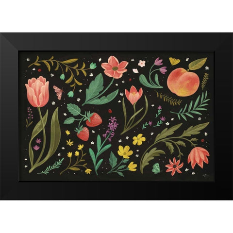 Spring Botanical I Black Black Modern Wood Framed Art Print by Penner, Janelle