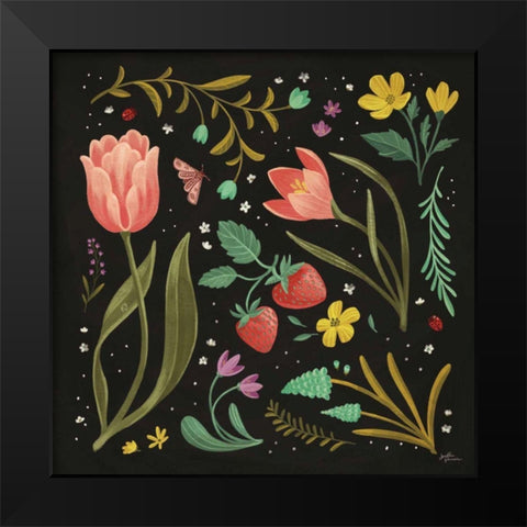 Spring Botanical III Black Black Modern Wood Framed Art Print by Penner, Janelle