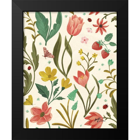 Spring Botanical Pattern IB Black Modern Wood Framed Art Print by Penner, Janelle