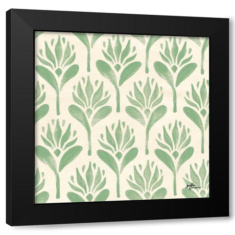 Spring Botanical Pattern IVC Black Modern Wood Framed Art Print by Penner, Janelle