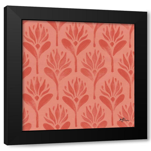 Spring Botanical Pattern VB Black Modern Wood Framed Art Print by Penner, Janelle