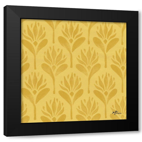 Spring Botanical Pattern VD Black Modern Wood Framed Art Print by Penner, Janelle