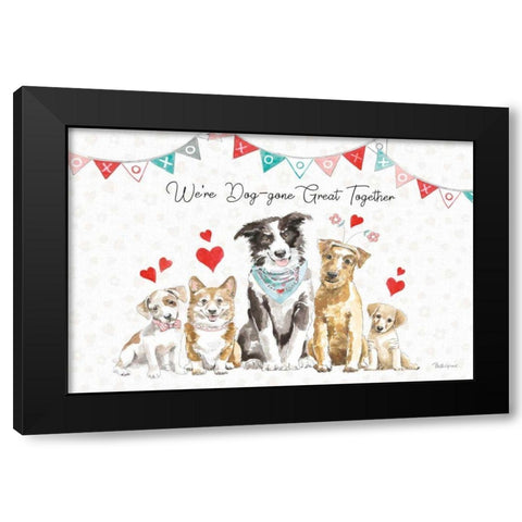 Paws of Love I Black Modern Wood Framed Art Print by Grove, Beth