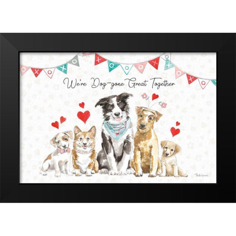 Paws of Love I Black Modern Wood Framed Art Print by Grove, Beth