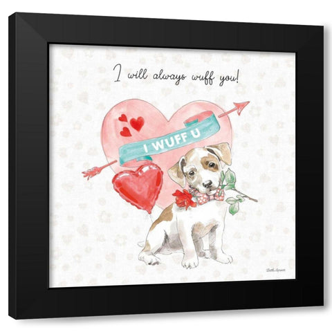 Paws of Love II Black Modern Wood Framed Art Print by Grove, Beth