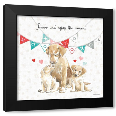 Paws of Love III Black Modern Wood Framed Art Print by Grove, Beth