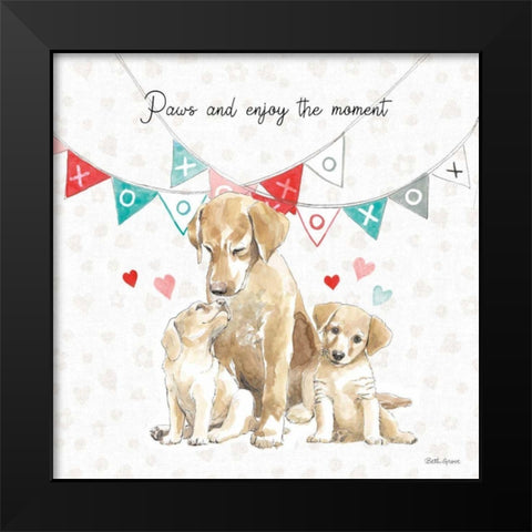 Paws of Love III Black Modern Wood Framed Art Print by Grove, Beth