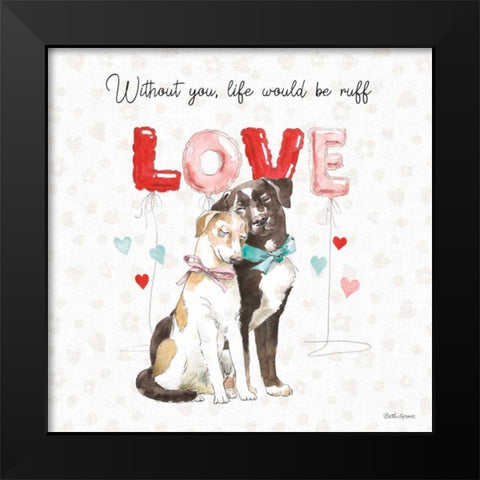 Paws of Love IV Black Modern Wood Framed Art Print by Grove, Beth