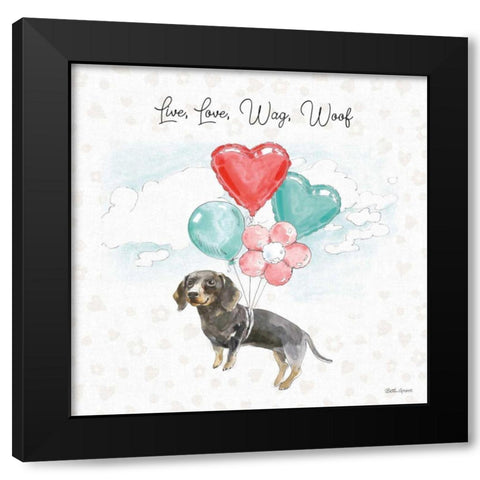 Paws of Love V Black Modern Wood Framed Art Print with Double Matting by Grove, Beth