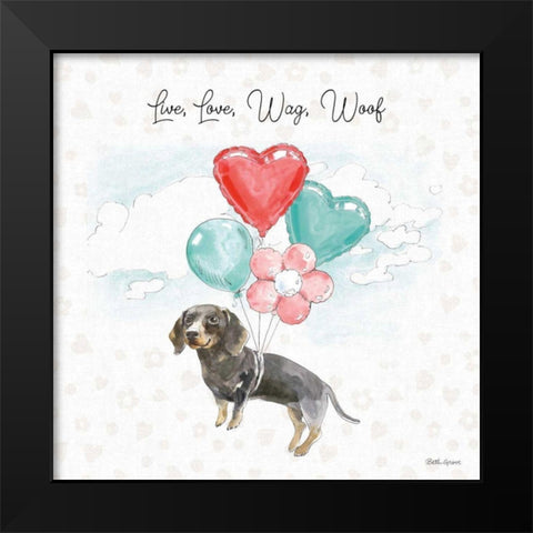 Paws of Love V Black Modern Wood Framed Art Print by Grove, Beth