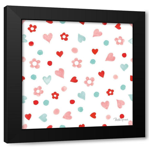 Paws of Love Pattern IIA Black Modern Wood Framed Art Print with Double Matting by Grove, Beth
