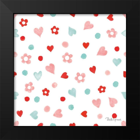 Paws of Love Pattern IIA Black Modern Wood Framed Art Print by Grove, Beth