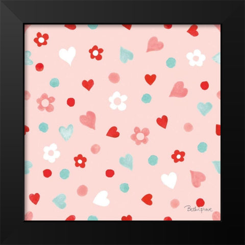 Paws of Love Pattern IIB Black Modern Wood Framed Art Print by Grove, Beth
