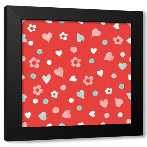 Paws of Love Pattern IIC Black Modern Wood Framed Art Print with Double Matting by Grove, Beth