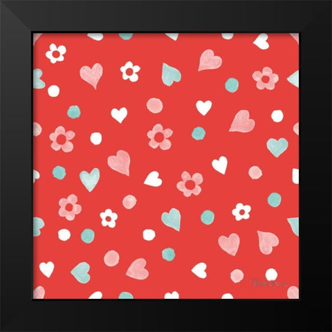 Paws of Love Pattern IIC Black Modern Wood Framed Art Print by Grove, Beth