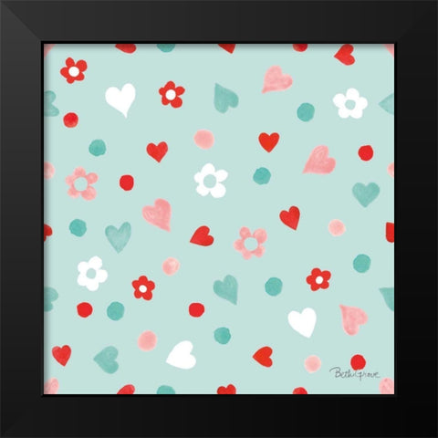 Paws of Love Pattern IID Black Modern Wood Framed Art Print by Grove, Beth