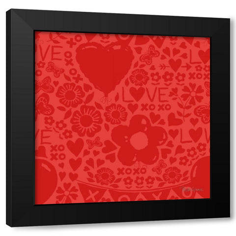 Paws of Love Pattern IVC Black Modern Wood Framed Art Print with Double Matting by Grove, Beth