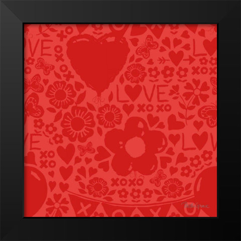 Paws of Love Pattern IVC Black Modern Wood Framed Art Print by Grove, Beth