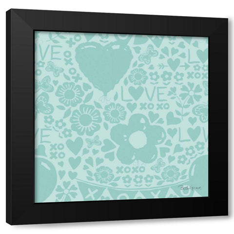 Paws of Love Pattern IVD Black Modern Wood Framed Art Print with Double Matting by Grove, Beth
