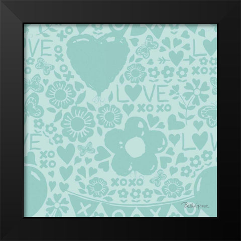 Paws of Love Pattern IVD Black Modern Wood Framed Art Print by Grove, Beth