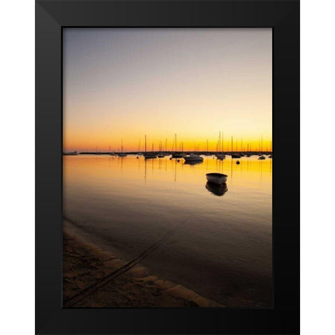 Marthas Vineyard Sunset I Black Modern Wood Framed Art Print by Aledanda