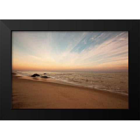 Marthas Vineyard Beach II Black Modern Wood Framed Art Print by Aledanda