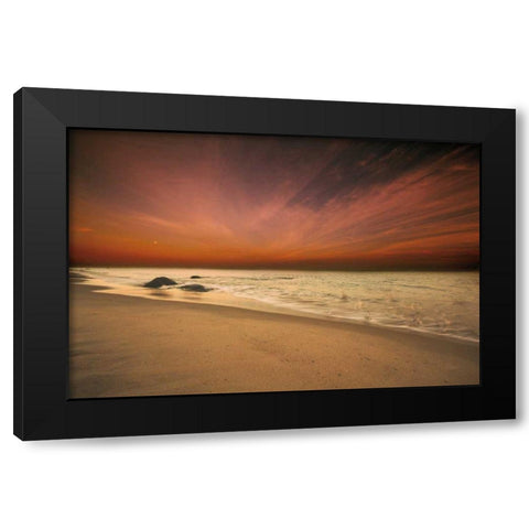 Marthas Vineyard Beach III Black Modern Wood Framed Art Print with Double Matting by Aledanda