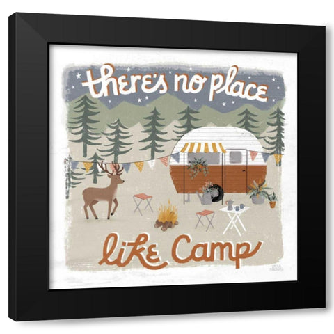 Gone Glamping II Black Modern Wood Framed Art Print with Double Matting by Marshall, Laura
