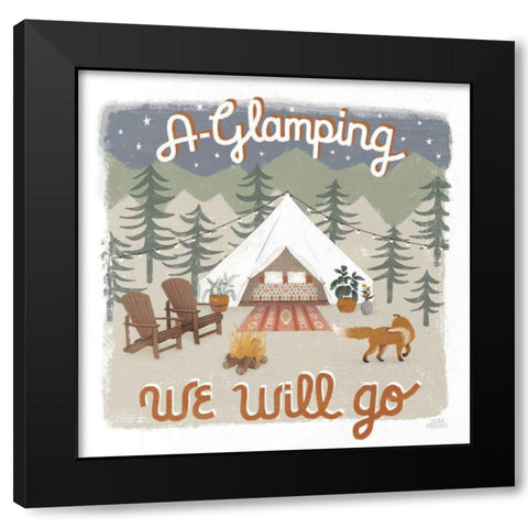 Gone Glamping III Black Modern Wood Framed Art Print with Double Matting by Marshall, Laura