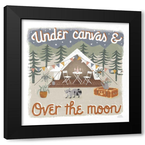 Gone Glamping IV Black Modern Wood Framed Art Print by Marshall, Laura