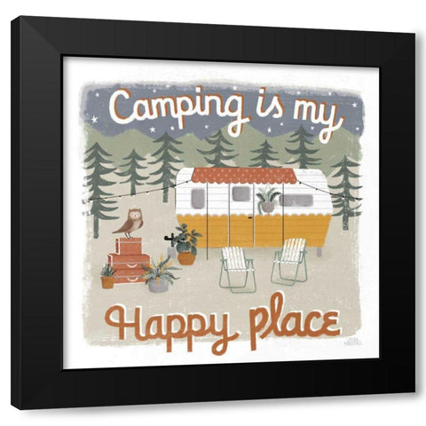 Gone Glamping V Black Modern Wood Framed Art Print by Marshall, Laura