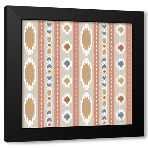 Gone Glamping Pattern IIA Black Modern Wood Framed Art Print with Double Matting by Marshall, Laura