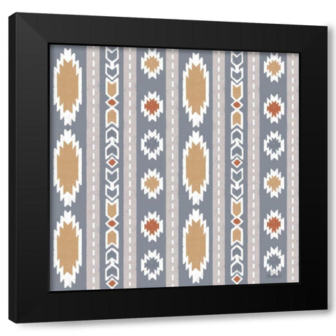Gone Glamping Pattern IIC Black Modern Wood Framed Art Print with Double Matting by Marshall, Laura