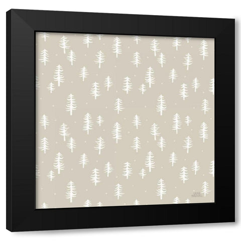 Gone Glamping Pattern IIIA Black Modern Wood Framed Art Print with Double Matting by Marshall, Laura