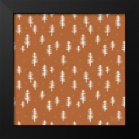 Gone Glamping Pattern IIIB Black Modern Wood Framed Art Print by Marshall, Laura