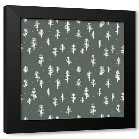 Gone Glamping Pattern IIID Black Modern Wood Framed Art Print with Double Matting by Marshall, Laura