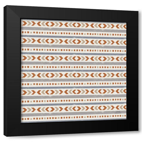 Gone Glamping Pattern IVA Black Modern Wood Framed Art Print with Double Matting by Marshall, Laura