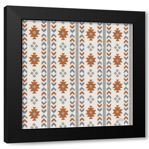 Gone Glamping Pattern VA Black Modern Wood Framed Art Print with Double Matting by Marshall, Laura