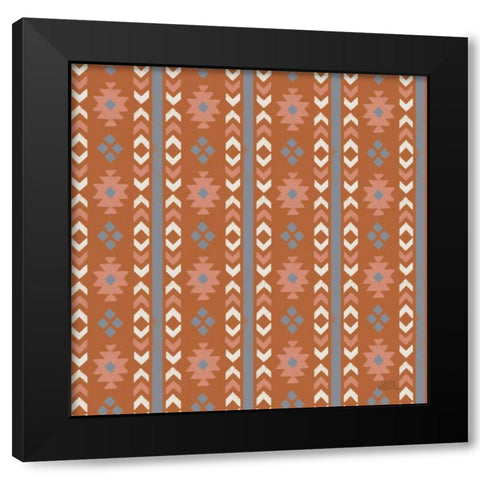 Gone Glamping Pattern VB Black Modern Wood Framed Art Print with Double Matting by Marshall, Laura