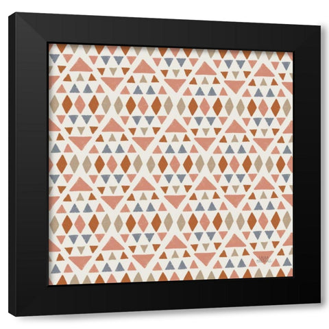 Gone Glamping Pattern VIIIA Black Modern Wood Framed Art Print by Marshall, Laura