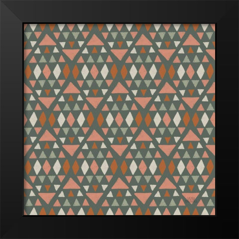 Gone Glamping Pattern VIIID Black Modern Wood Framed Art Print by Marshall, Laura