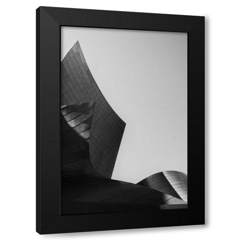Skyscraper I Black Modern Wood Framed Art Print with Double Matting by Aledanda