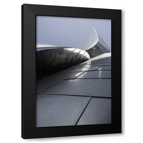 Skyscraper VII Black Modern Wood Framed Art Print with Double Matting by Aledanda