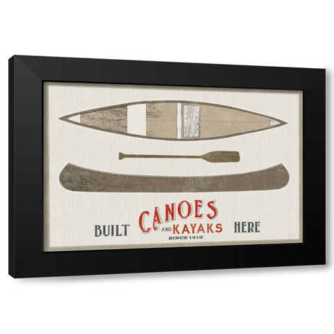 Cabin Life VII Kayak Black Modern Wood Framed Art Print with Double Matting by Schlabach, Sue