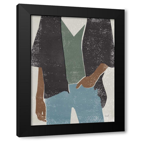 Casual I Black Modern Wood Framed Art Print with Double Matting by Hershey, Moira