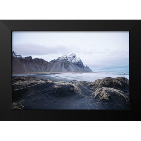 Stokksnes Black Modern Wood Framed Art Print by Marshall, Laura
