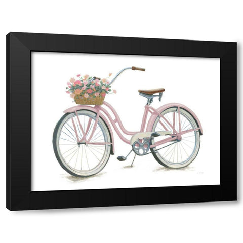 Beach Time III Pink Black Modern Wood Framed Art Print by Wiens, James