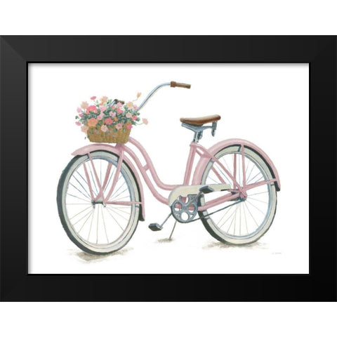 Beach Time III Pink Black Modern Wood Framed Art Print by Wiens, James