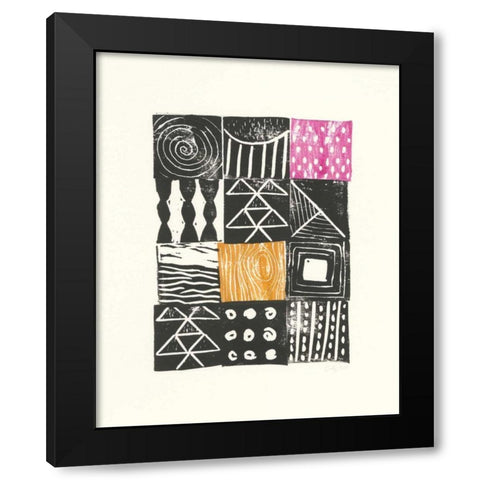 Block Print V Black Modern Wood Framed Art Print by Prahl, Courtney