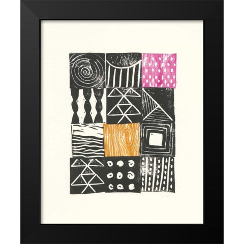 Block Print V Black Modern Wood Framed Art Print by Prahl, Courtney